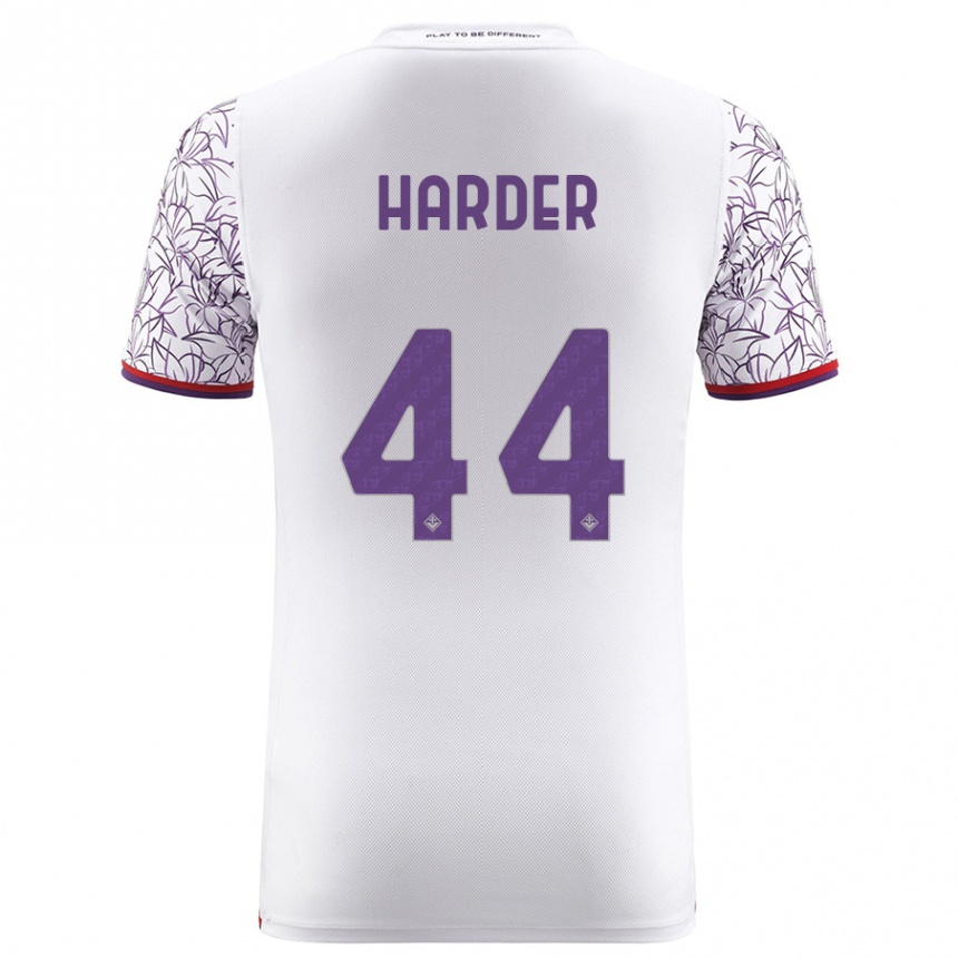 Kids Football Jonas Harder #44 White Away Jersey 2023/24 T-Shirt Canada