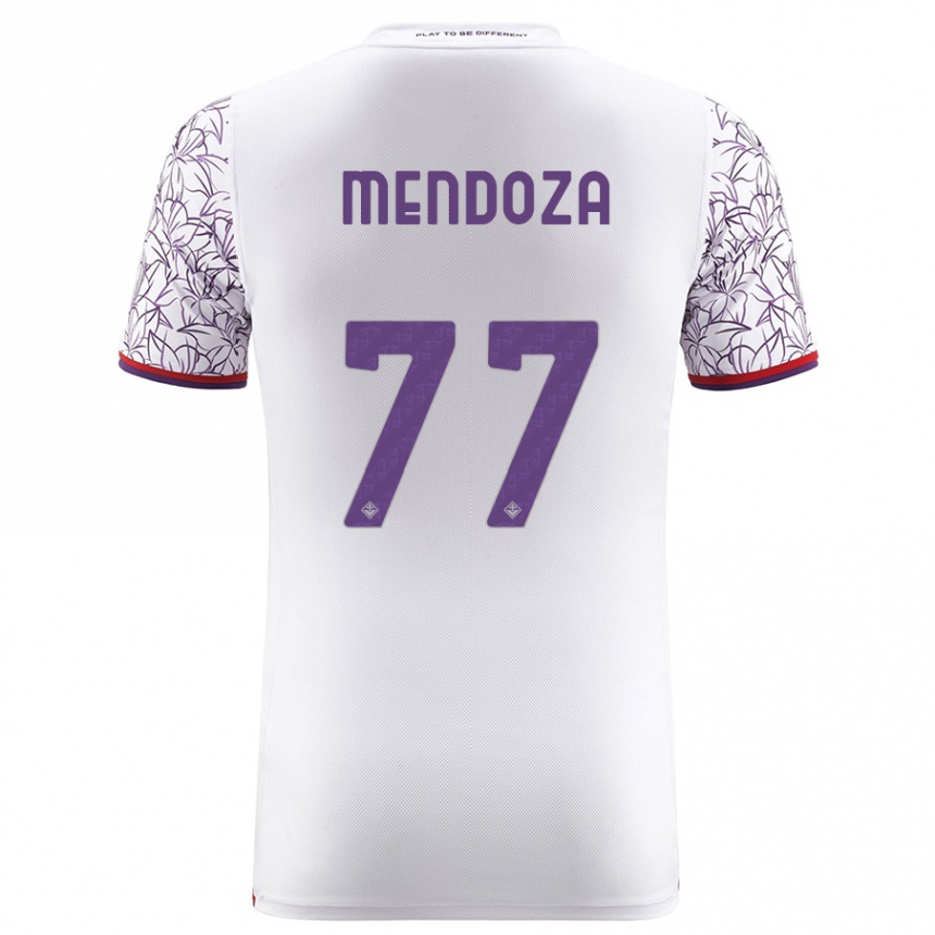 Kids Football William Mendoza #77 White Away Jersey 2023/24 T-Shirt Canada