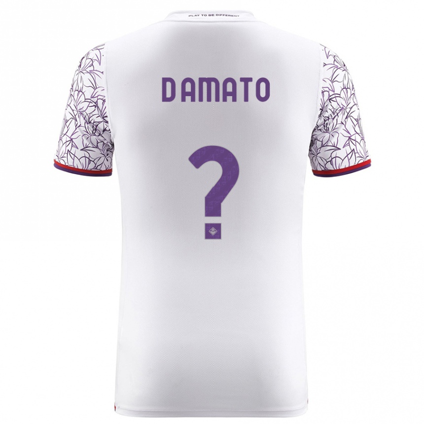 Kids Football Gabriele D'amato #0 White Away Jersey 2023/24 T-Shirt Canada