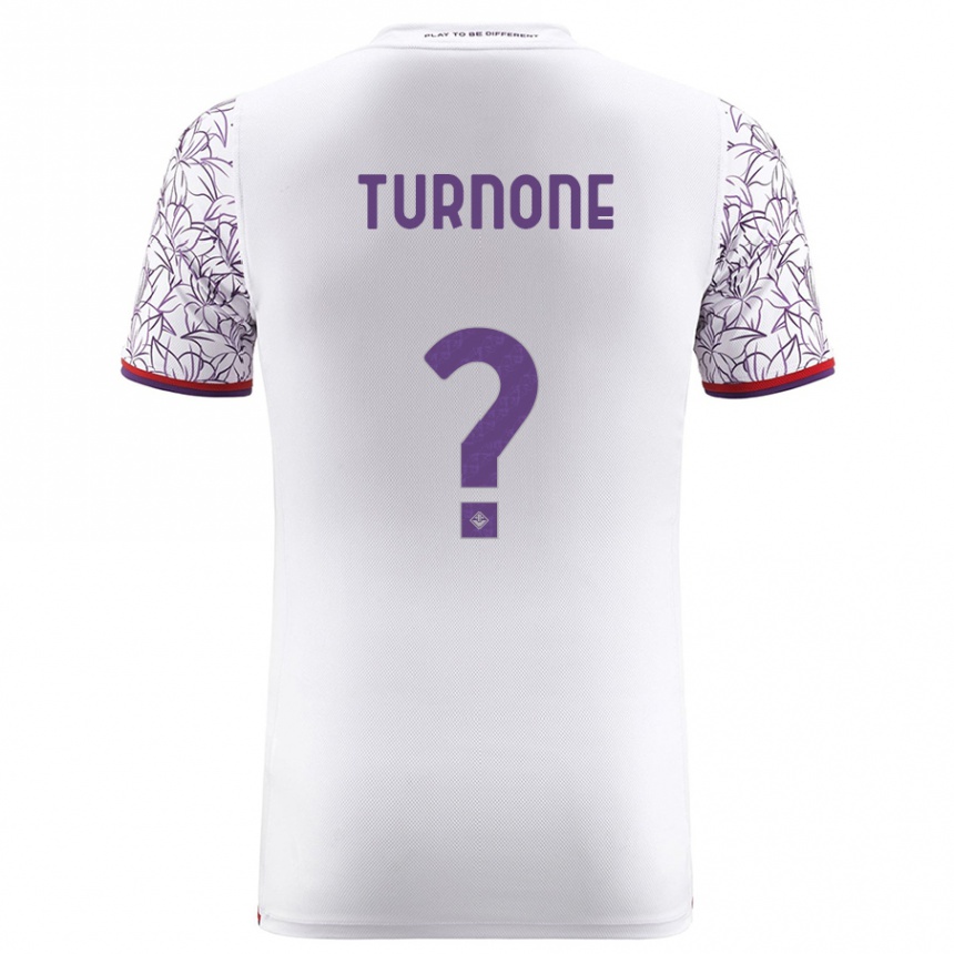 Kids Football Niccolò Turnone #0 White Away Jersey 2023/24 T-Shirt Canada