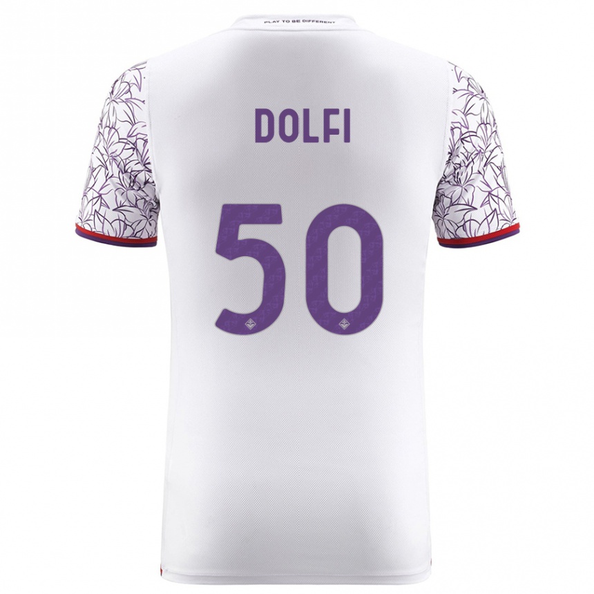 Kids Football Brando Dolfi #50 White Away Jersey 2023/24 T-Shirt Canada