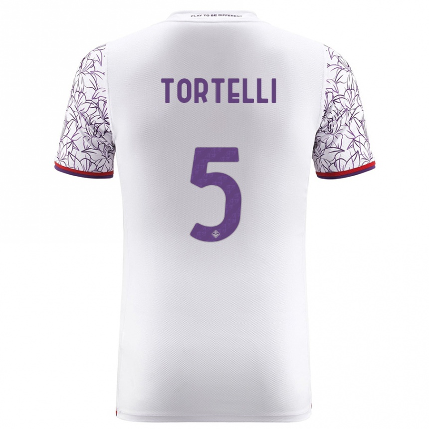 Kids Football Alice Tortelli #5 White Away Jersey 2023/24 T-Shirt Canada