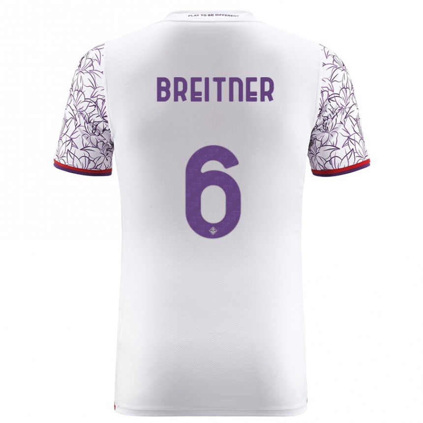 Kids Football Stephanie Breitner #6 White Away Jersey 2023/24 T-Shirt Canada