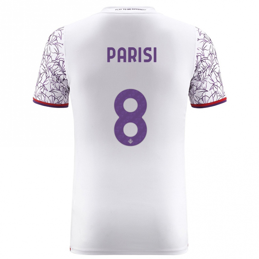 Kids Football Alice Parisi #8 White Away Jersey 2023/24 T-Shirt Canada