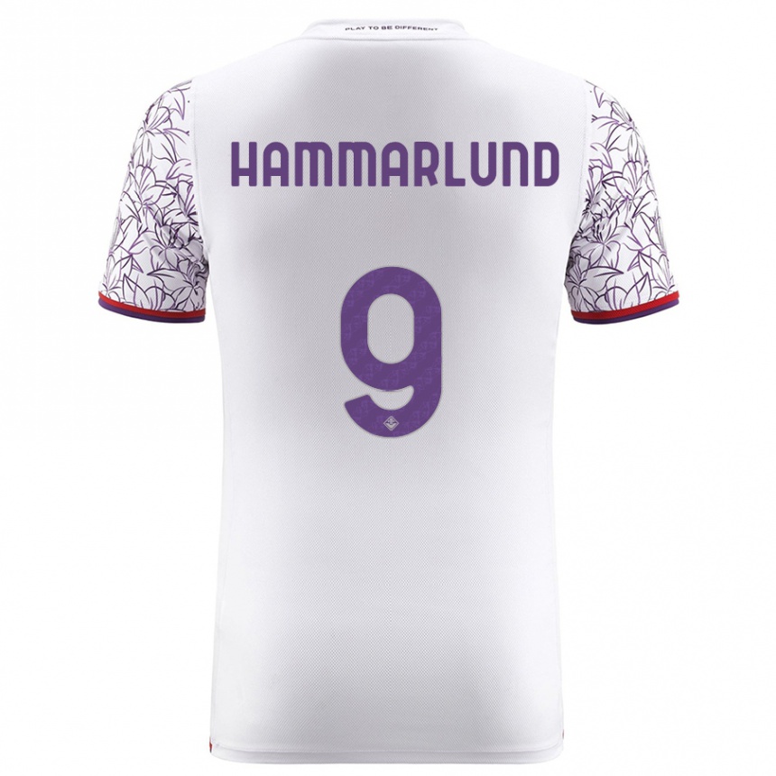 Kids Football Pauline Hammarlund #9 White Away Jersey 2023/24 T-Shirt Canada