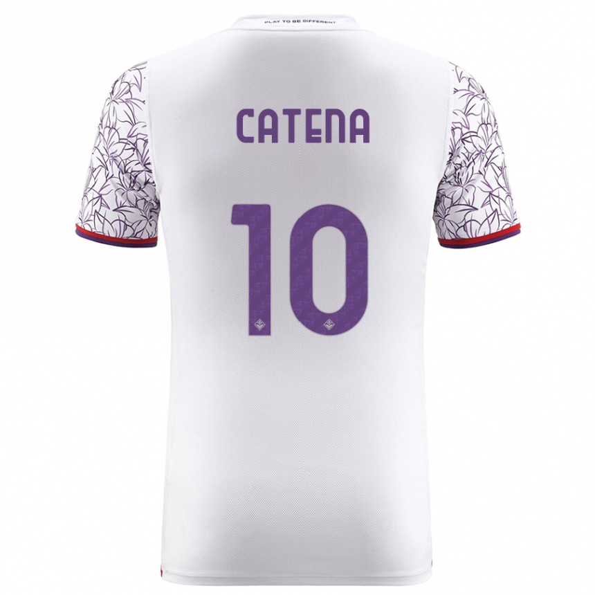 Kids Football Michaela Catena #10 White Away Jersey 2023/24 T-Shirt Canada