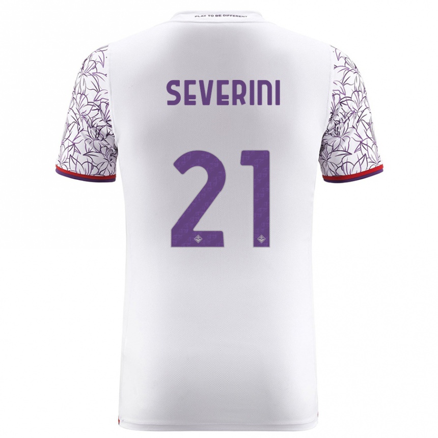 Kids Football Emma Severini #21 White Away Jersey 2023/24 T-Shirt Canada