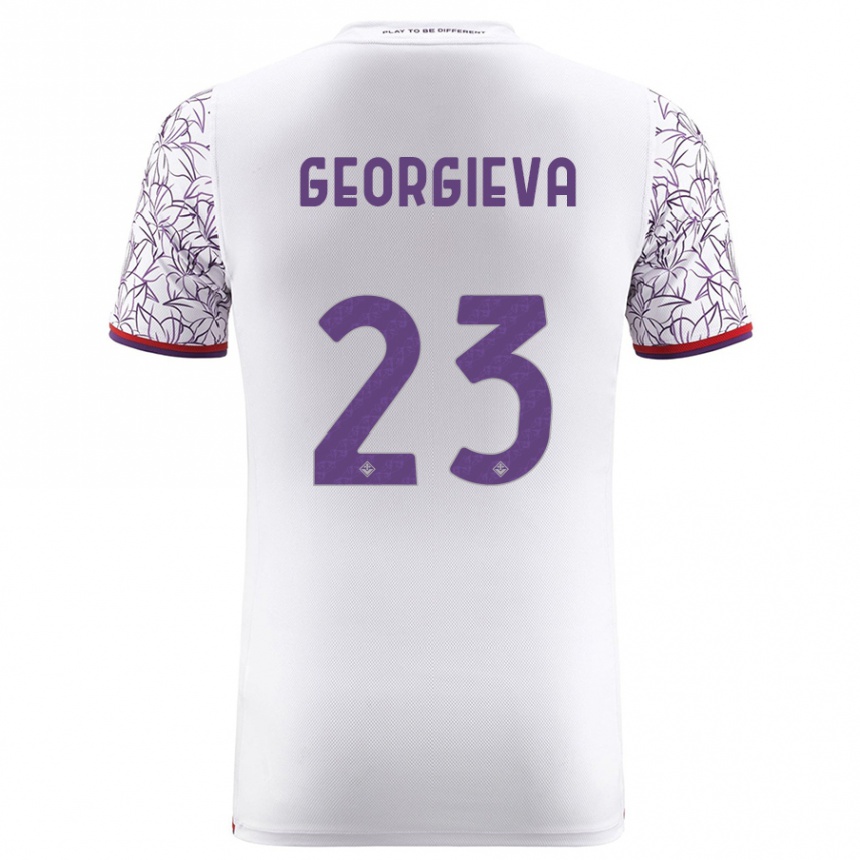 Kids Football Marina Georgieva #23 White Away Jersey 2023/24 T-Shirt Canada