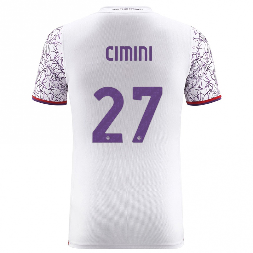 Kids Football Linda Tucceri Cimini #27 White Away Jersey 2023/24 T-Shirt Canada