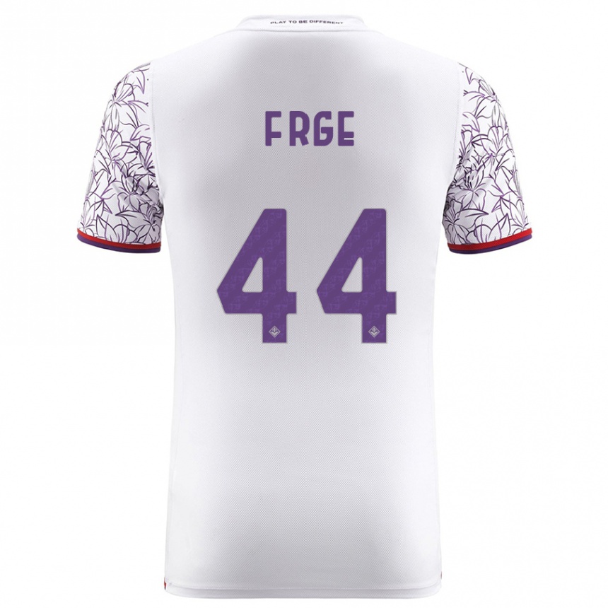 Kids Football Emma Færge #44 White Away Jersey 2023/24 T-Shirt Canada