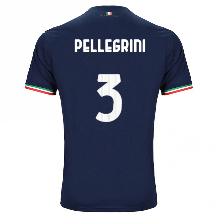 Enfant Football Maillot Luca Pellegrini #3 Marin Tenues Extérieur 2023/24 Canada