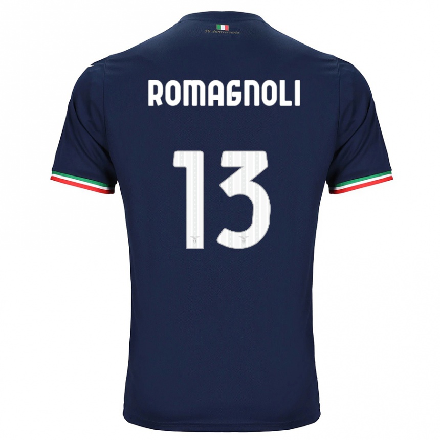 Kids Football Alessio Romagnoli #13 Navy Away Jersey 2023/24 T-Shirt Canada