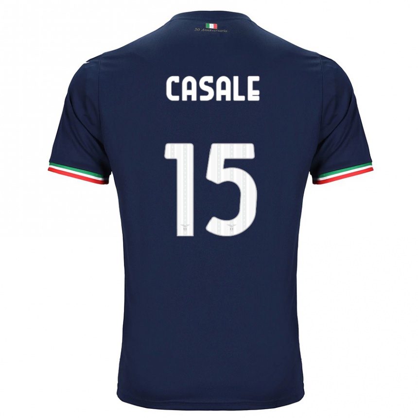 Kids Football Nicolò Casale #15 Navy Away Jersey 2023/24 T-Shirt Canada