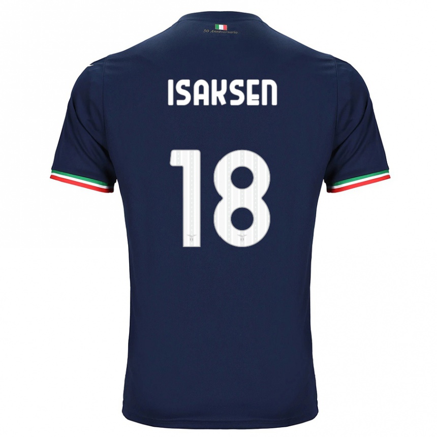 Kids Football Gustav Isaksen #18 Navy Away Jersey 2023/24 T-Shirt Canada