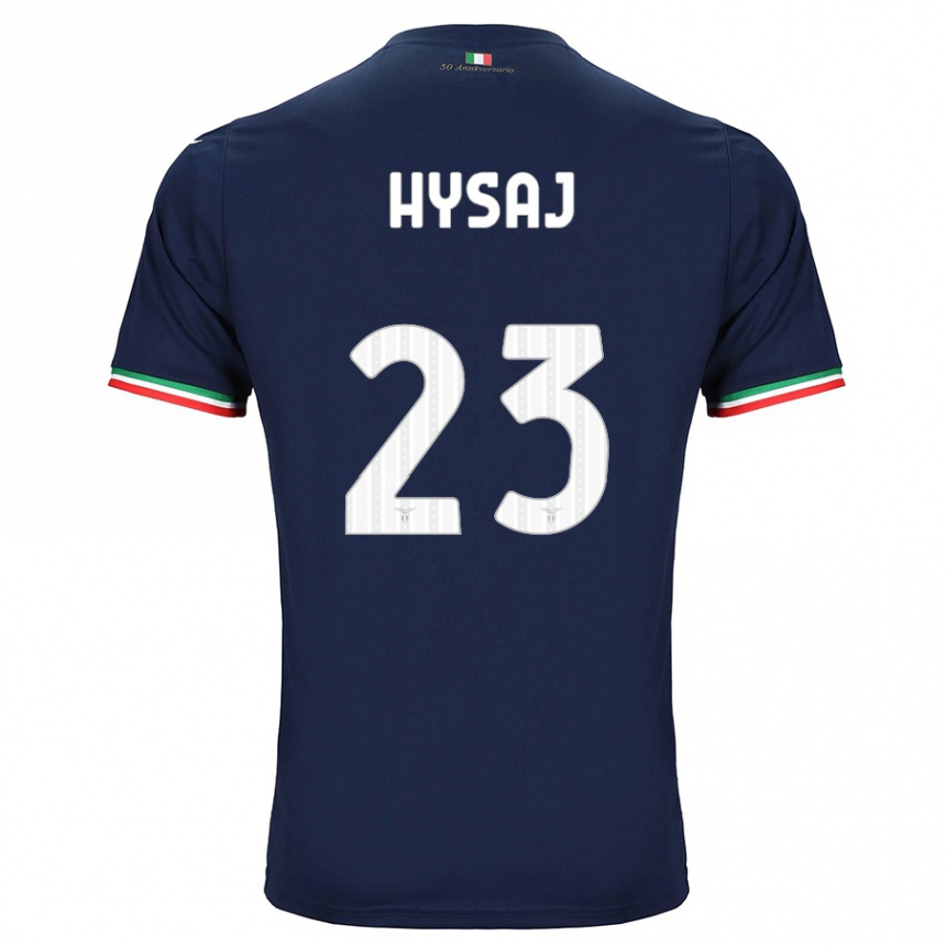 Kids Football Elseid Hysaj #23 Navy Away Jersey 2023/24 T-Shirt Canada