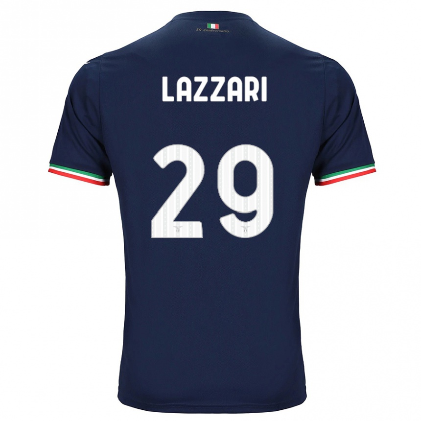 Kids Football Manuel Lazzari #29 Navy Away Jersey 2023/24 T-Shirt Canada