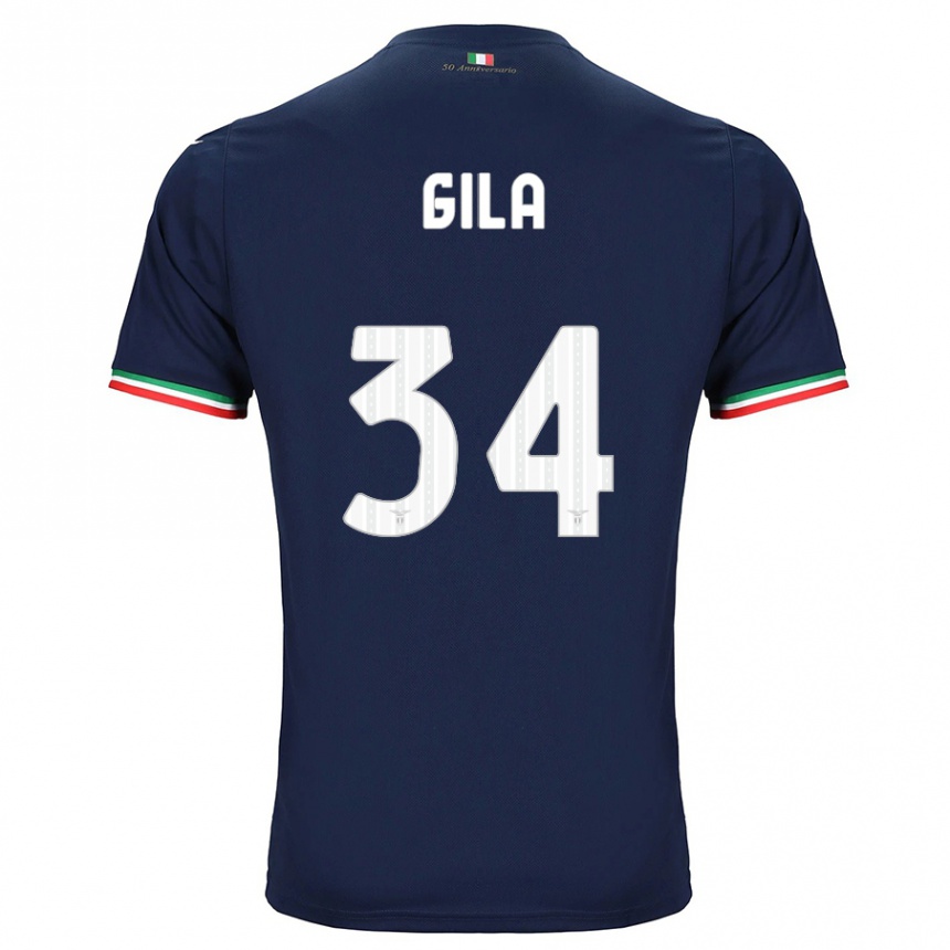 Kids Football Mario Gila #34 Navy Away Jersey 2023/24 T-Shirt Canada