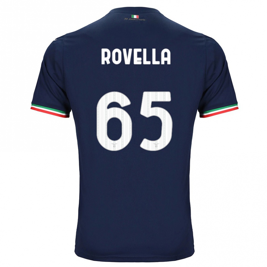 Kids Football Nicolo Rovella #65 Navy Away Jersey 2023/24 T-Shirt Canada