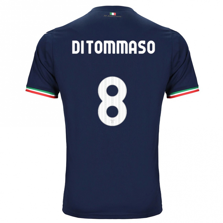 Kids Football Leonardo Di Tommaso #8 Navy Away Jersey 2023/24 T-Shirt Canada