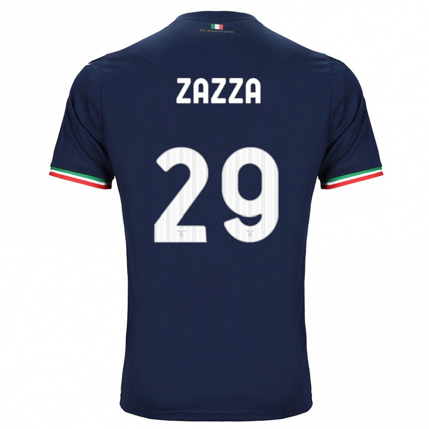 Kids Football Matteo Zazza #29 Navy Away Jersey 2023/24 T-Shirt Canada