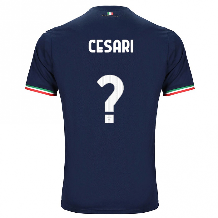 Kids Football Nicolò Cesari #0 Navy Away Jersey 2023/24 T-Shirt Canada