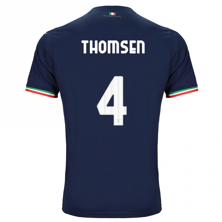 Kids Football Maria Møller Thomsen #4 Navy Away Jersey 2023/24 T-Shirt Canada