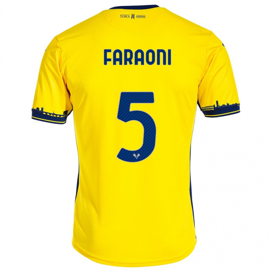 Enfant Football Maillot Davide Faraoni #5 Jaune Tenues Extérieur 2023/24 Canada