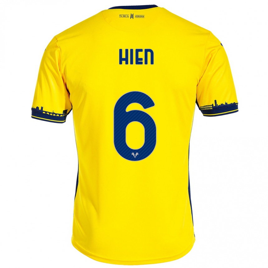 Kids Football Isak Hien #6 Yellow Away Jersey 2023/24 T-Shirt Canada