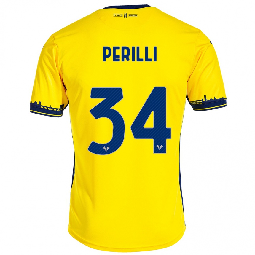 Enfant Football Maillot Simone Perilli #34 Jaune Tenues Extérieur 2023/24 Canada