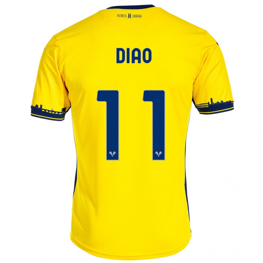 Kids Football Siren Diao #11 Yellow Away Jersey 2023/24 T-Shirt Canada