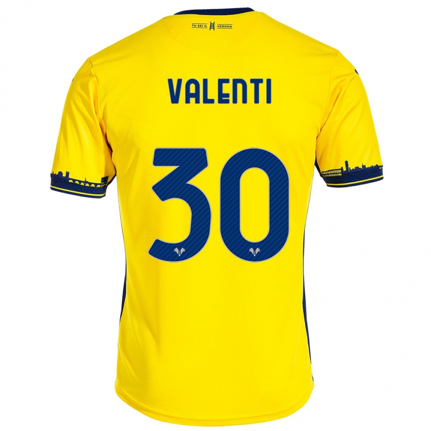 Kids Football Francesco Valenti #30 Yellow Away Jersey 2023/24 T-Shirt Canada