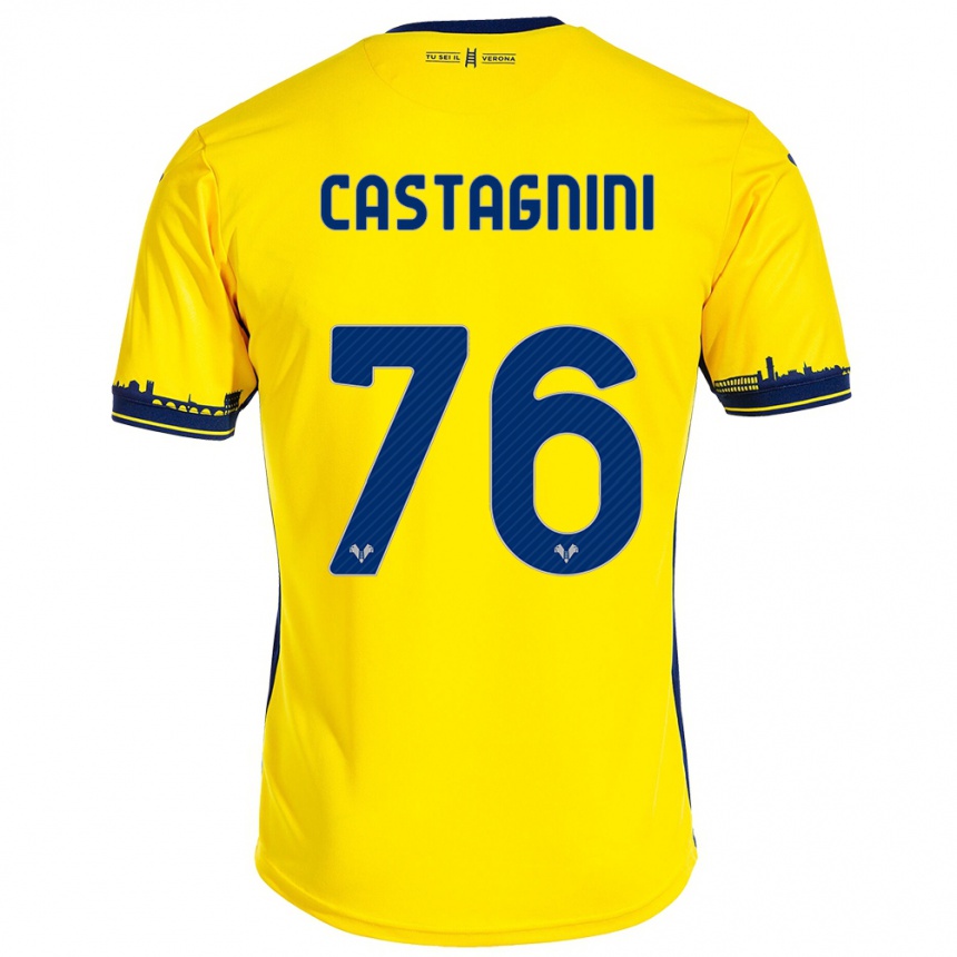 Kids Football Mirko Castagnini #76 Yellow Away Jersey 2023/24 T-Shirt Canada