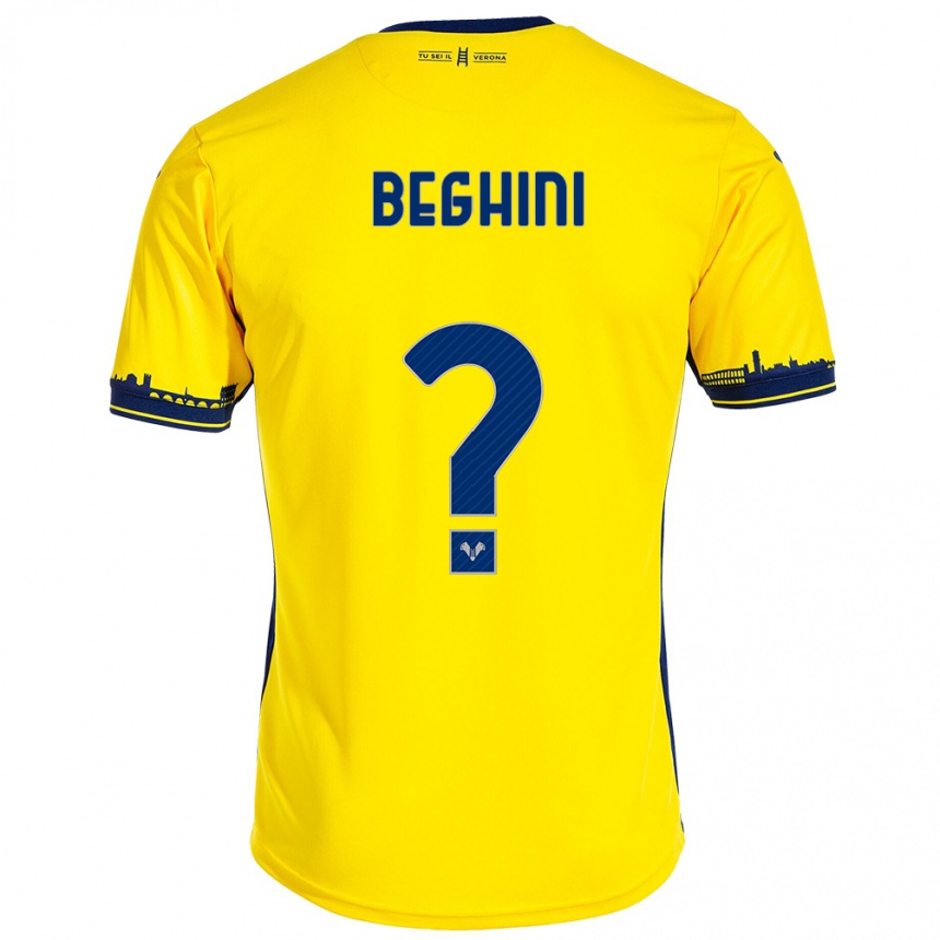 Kids Football Alessandro Beghini #0 Yellow Away Jersey 2023/24 T-Shirt Canada