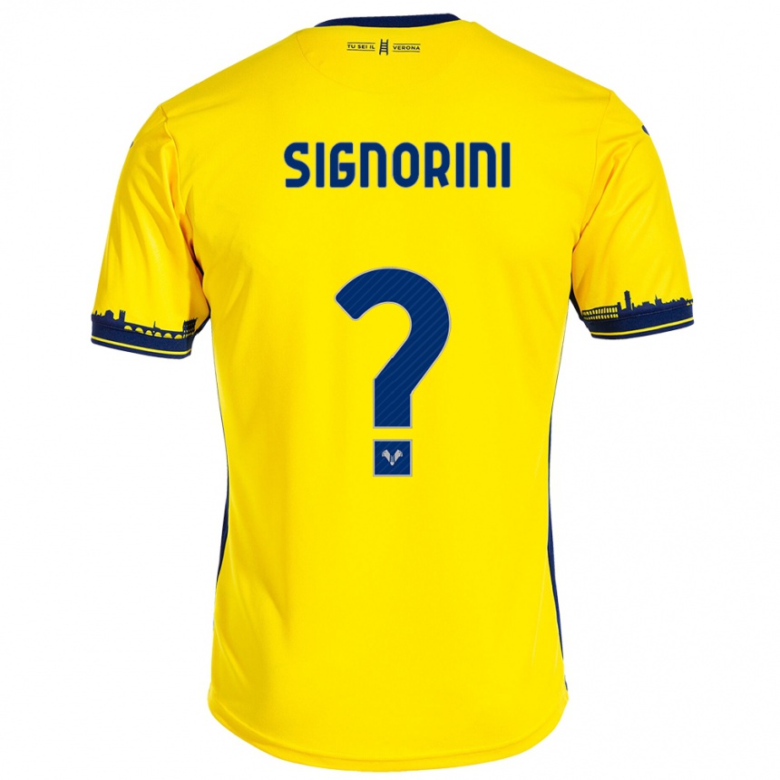 Kids Football Simone Signorini #0 Yellow Away Jersey 2023/24 T-Shirt Canada