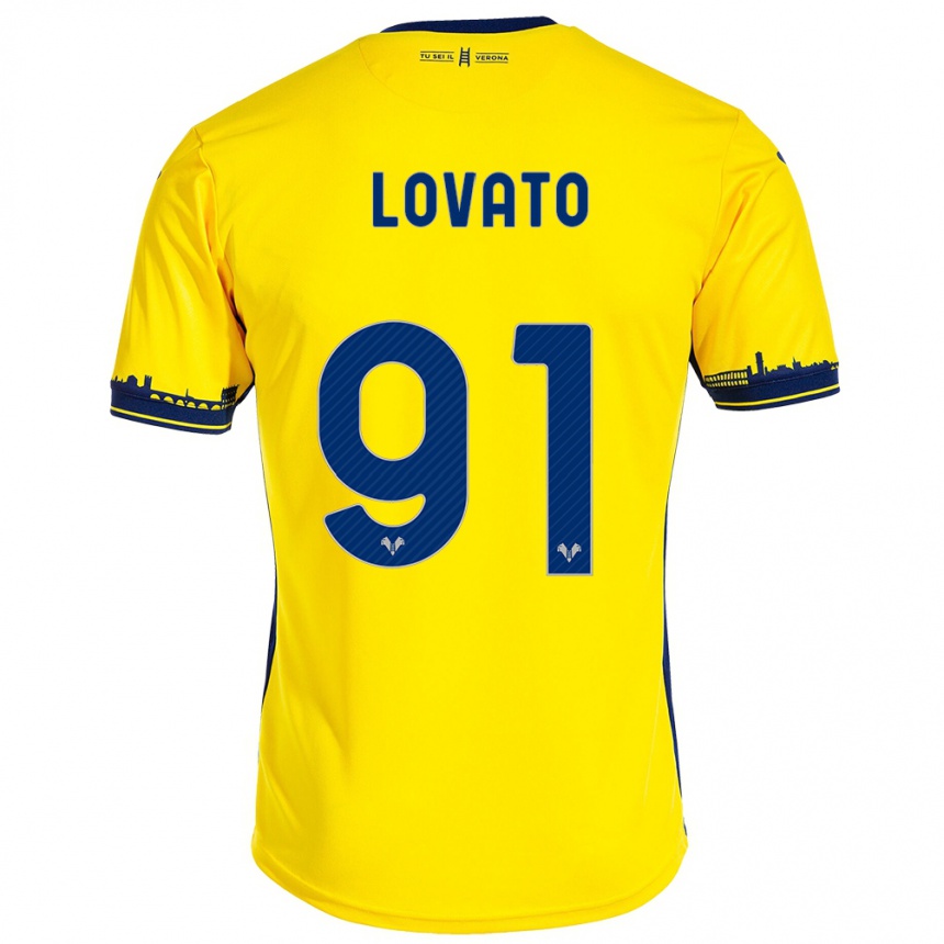 Enfant Football Maillot Enrico Lovato #91 Jaune Tenues Extérieur 2023/24 Canada