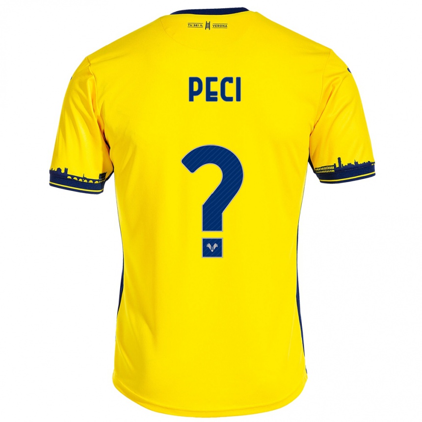 Kids Football Jurgen Peci #0 Yellow Away Jersey 2023/24 T-Shirt Canada