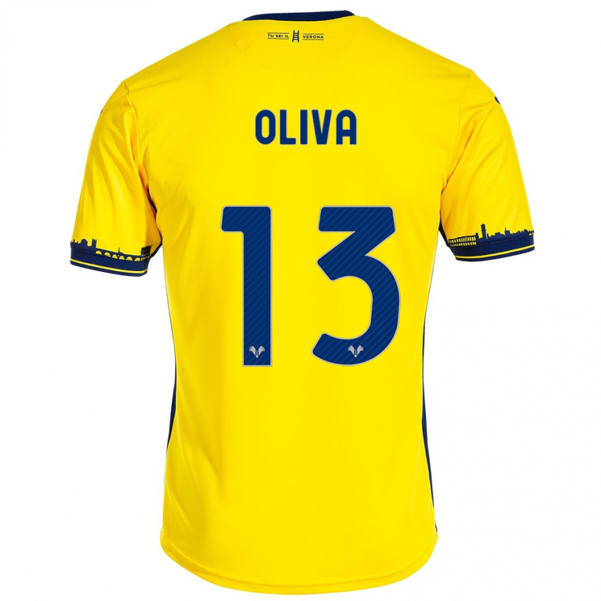 Kids Football Eleonora Oliva #13 Yellow Away Jersey 2023/24 T-Shirt Canada