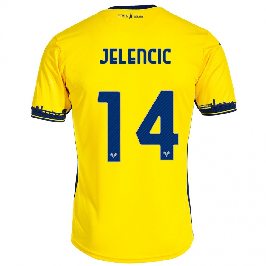 Kids Football Ana Jelencic #14 Yellow Away Jersey 2023/24 T-Shirt Canada