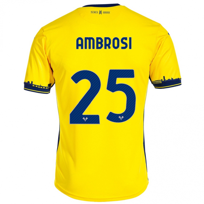 Enfant Football Maillot Caterina Ambrosi #25 Jaune Tenues Extérieur 2023/24 Canada