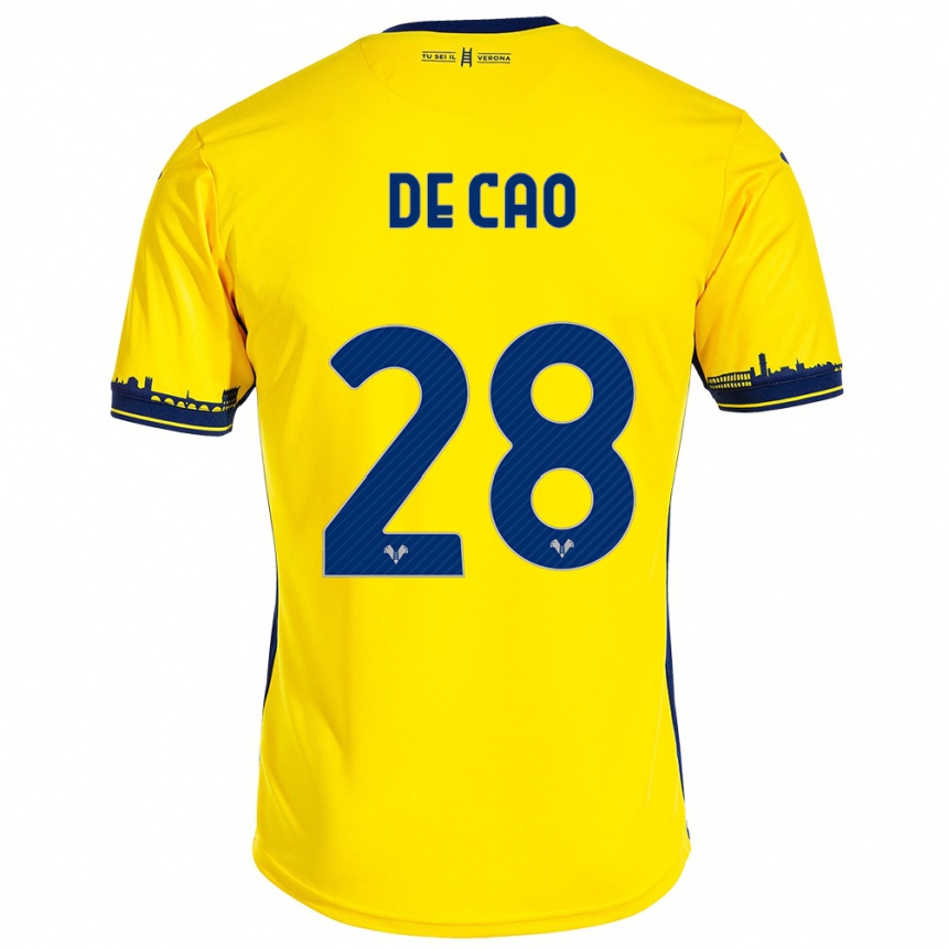 Enfant Football Maillot Elena De Cao #28 Jaune Tenues Extérieur 2023/24 Canada