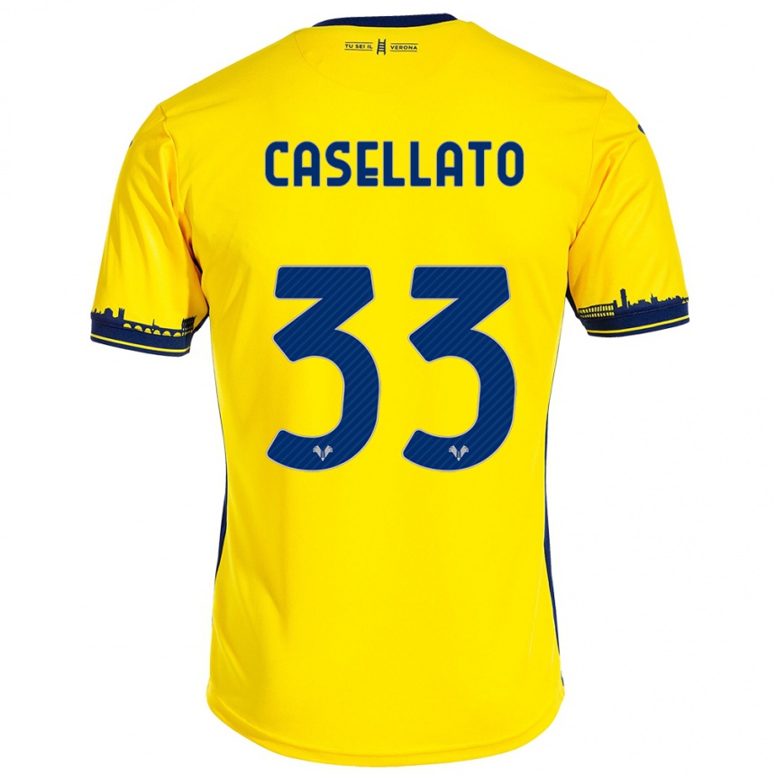 Enfant Football Maillot Elisa Casellato #33 Jaune Tenues Extérieur 2023/24 Canada