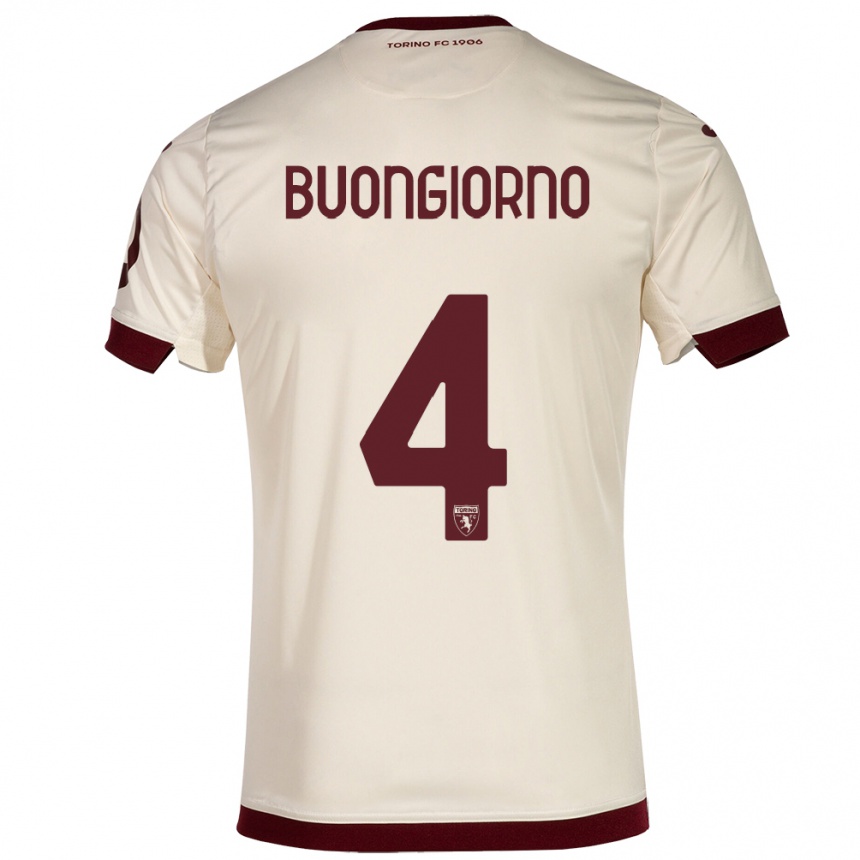 Kids Football Alessandro Buongiorno #4 Champagne Away Jersey 2023/24 T-Shirt Canada