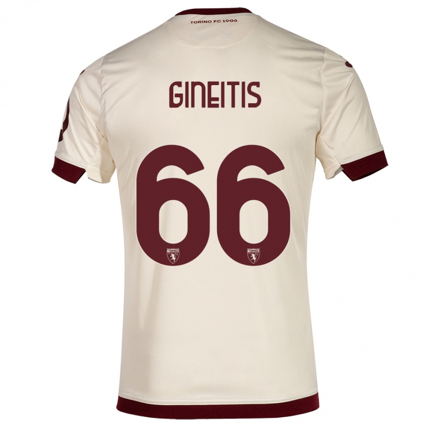 Kids Football Gvidas Gineitis #66 Champagne Away Jersey 2023/24 T-Shirt Canada