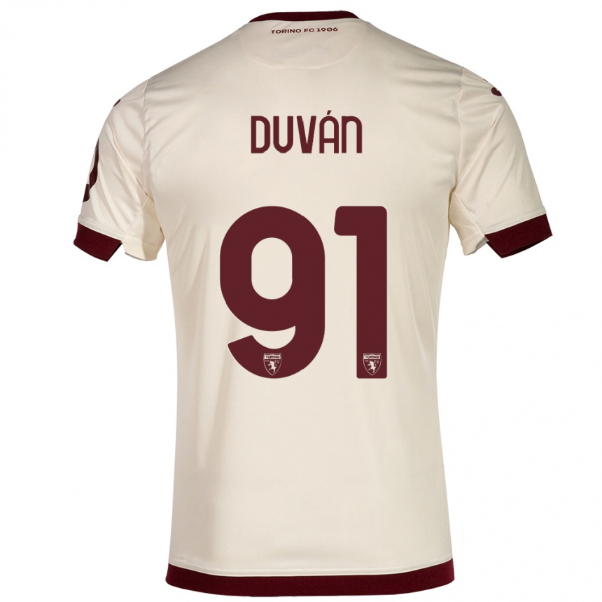 Kids Football Duván Zapata #91 Champagne Away Jersey 2023/24 T-Shirt Canada