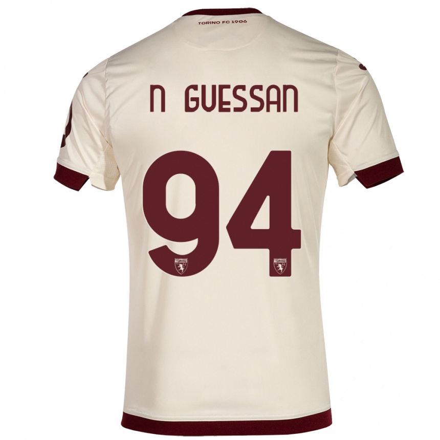 Kids Football Ange Caumenan N'guessan #94 Champagne Away Jersey 2023/24 T-Shirt Canada