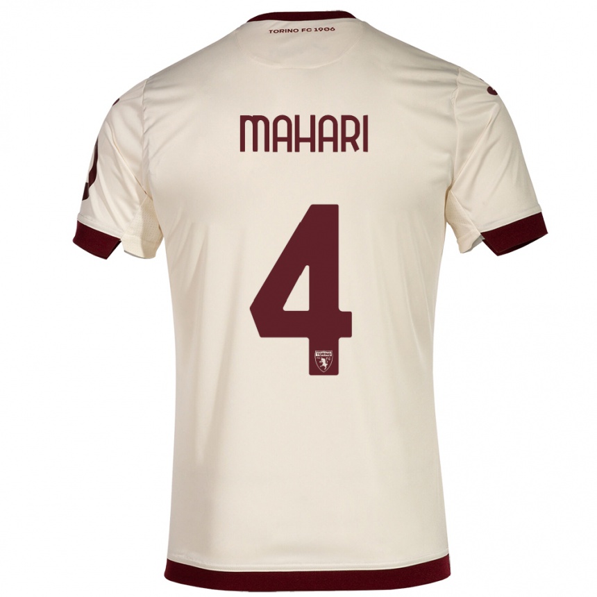 Kids Football Efdon Mahari #4 Champagne Away Jersey 2023/24 T-Shirt Canada