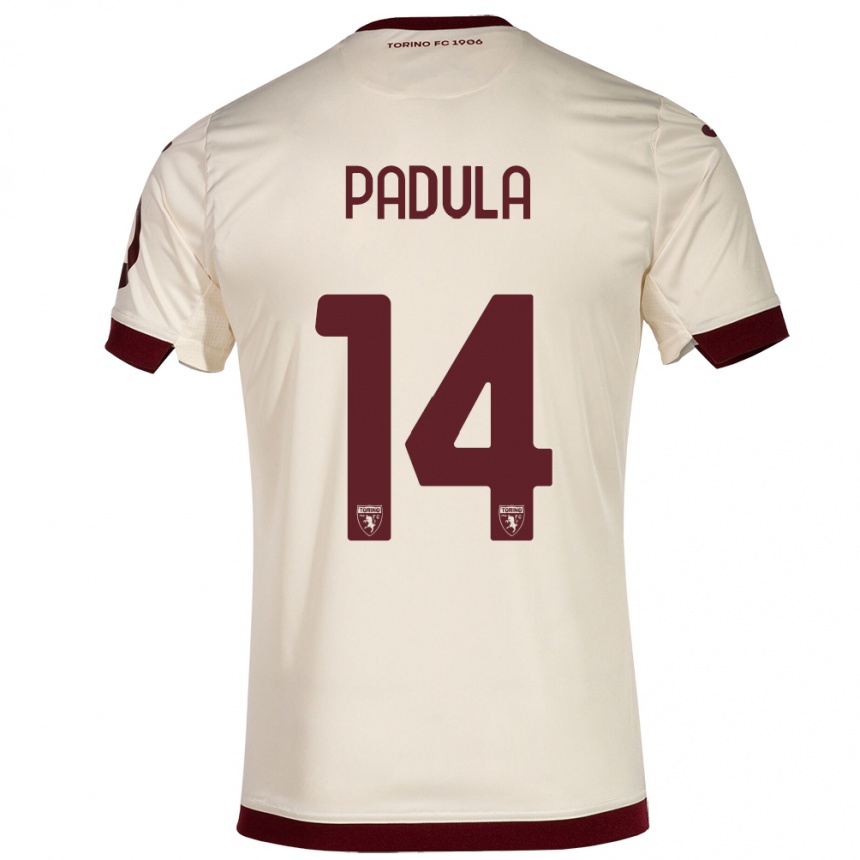 Kids Football Cristian Padula #14 Champagne Away Jersey 2023/24 T-Shirt Canada