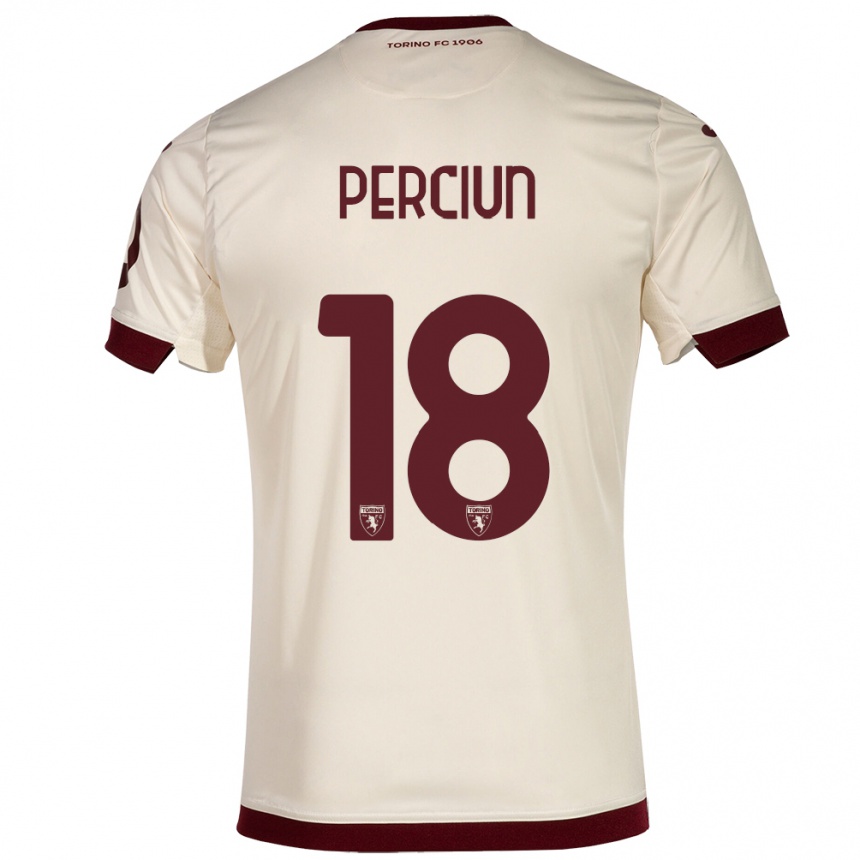 Kids Football Sergiu Perciun #18 Champagne Away Jersey 2023/24 T-Shirt Canada