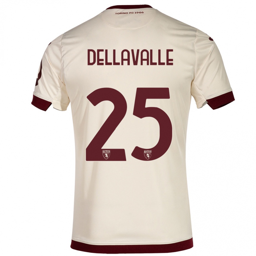 Kids Football Alessandro Dellavalle #25 Champagne Away Jersey 2023/24 T-Shirt Canada