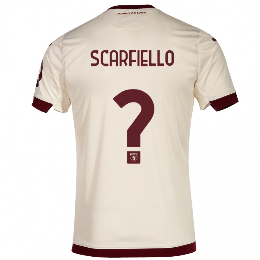 Kids Football Luca Scarfiello #0 Champagne Away Jersey 2023/24 T-Shirt Canada